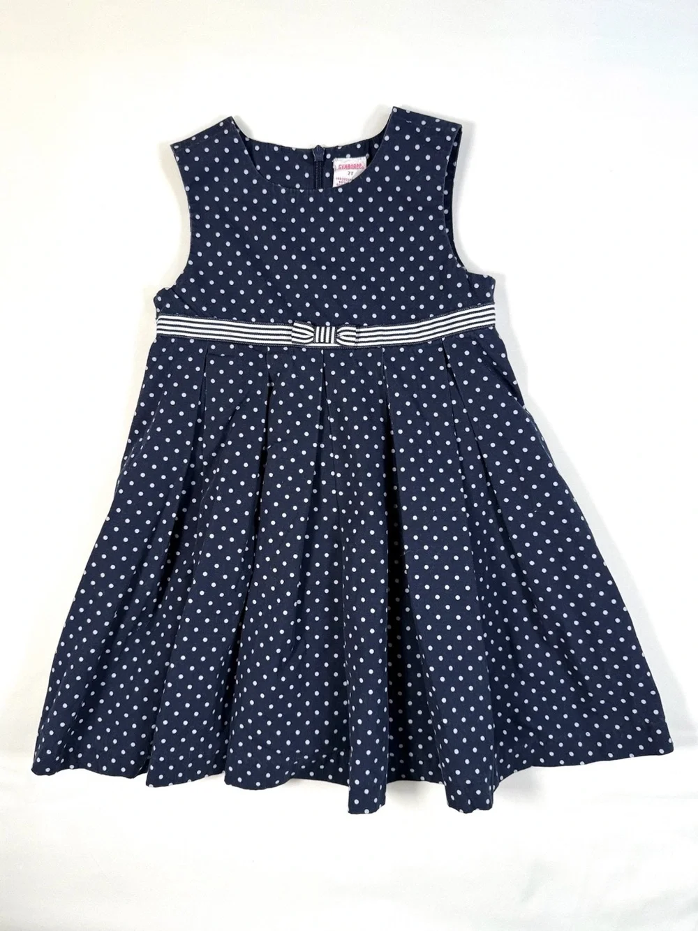 VINTAGE‎ GYMBOREE Girls Dress 2T 2003 Polka Dot Nautical Coastal Sleeveless